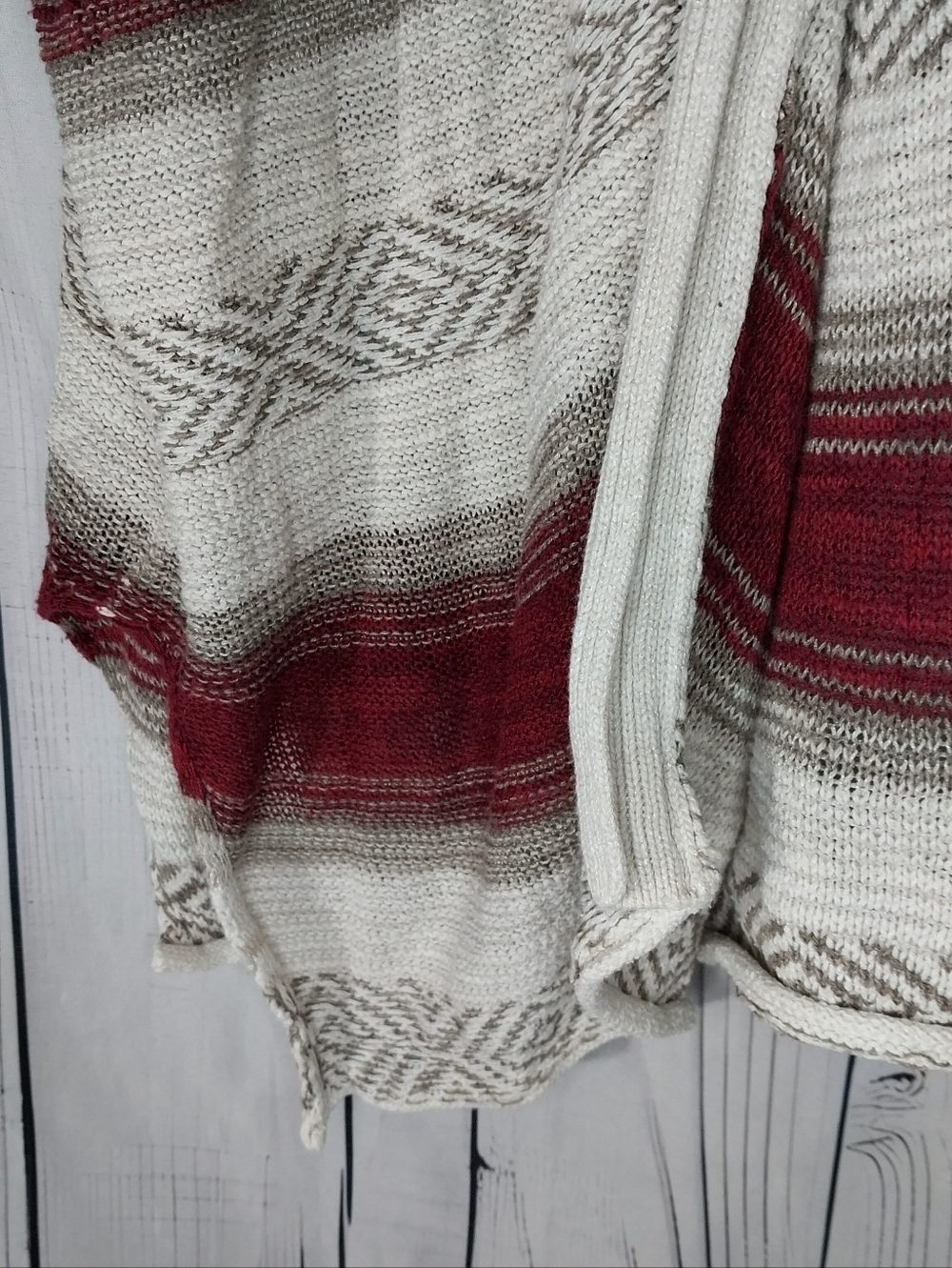 Hollister Vintage Aztec Open Front Striped Y2K Boho Western Knit Cardigan - Picture 6 of 9